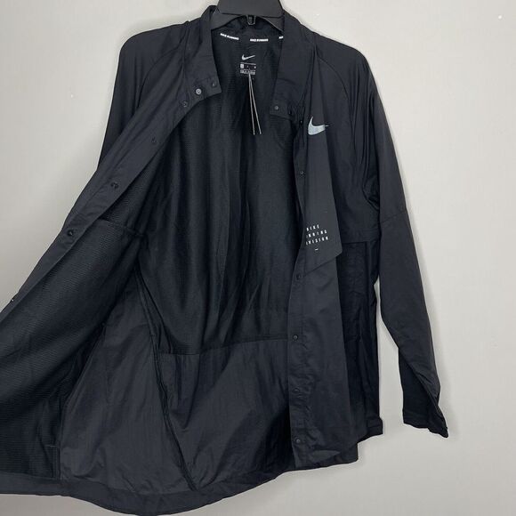 NIKE Mens Run Division Snap-Front Lightweight Jacket NEW $160 Nylon Black Sz L - Picture 8 of 16